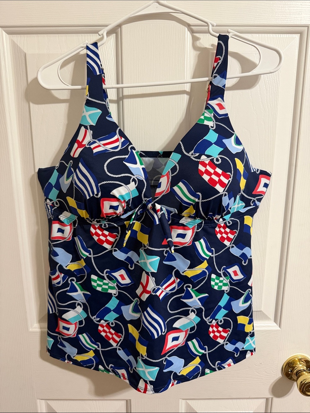 NWOT Sz XL Crown and Ivy Nautical Print Tankini Swim Sport Top